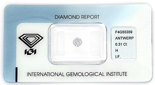 Foto 1 - Brillant 0,31 Diamant Lupenrein Wesselton IGI Excellent, D6030
