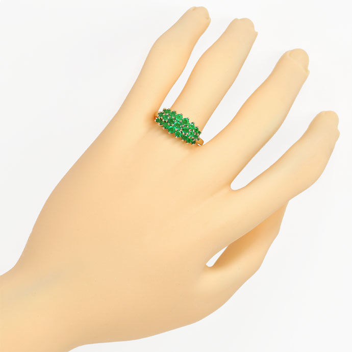 Foto 4 - Smaragd Ring mit 1,47ct Spitzen Smaragden, 14K Gelbgold, R7766