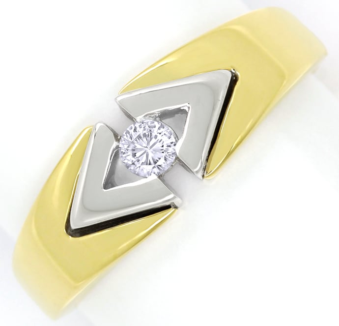 Foto 2 - Formschöner Diamant Bandring mit 0,1ct Brillant in Gold, R8962
