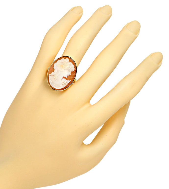 Foto 4 - Dekorativer Ring mit großer Muschel Camée, 14K Gelbgold, S9798